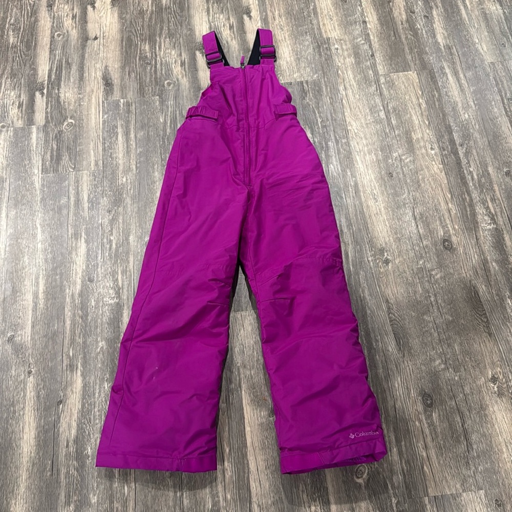 Columbia Girls Bright Magenta Snow Bib Overalls